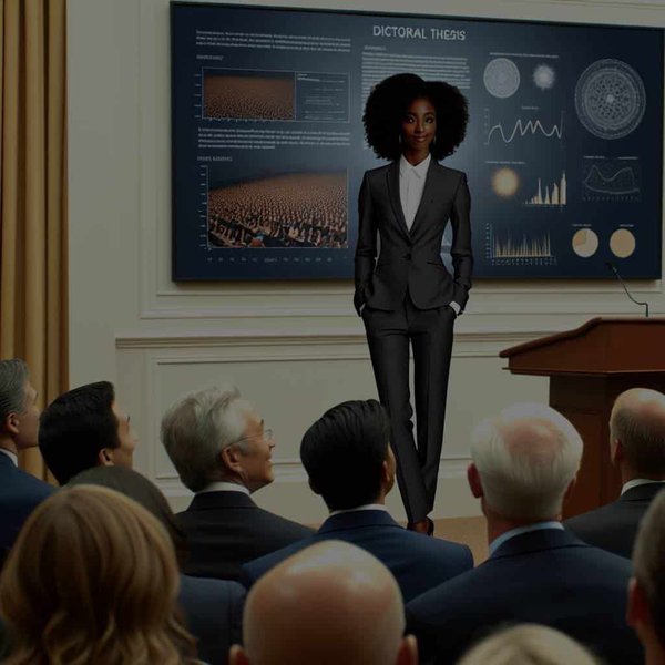 Comment adapter un tailleur pantalon pour un look féminin lors d'une soutenance de thèse ?